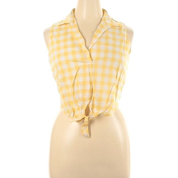 Women’s Yellow Asymmetrical Tie-Waist Shirt main image 0